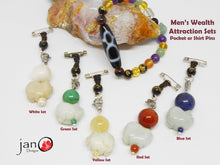 Load image into Gallery viewer, Men&#39;s Wealth Attraction Bracelet and Wealth Charm Set - Healing Gemstones
